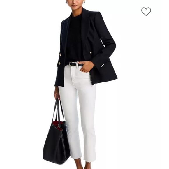 Veronica Beard Denim - Veronica Beard Womens Washed White Carly Raw Hem Kick Flare Jeans 26